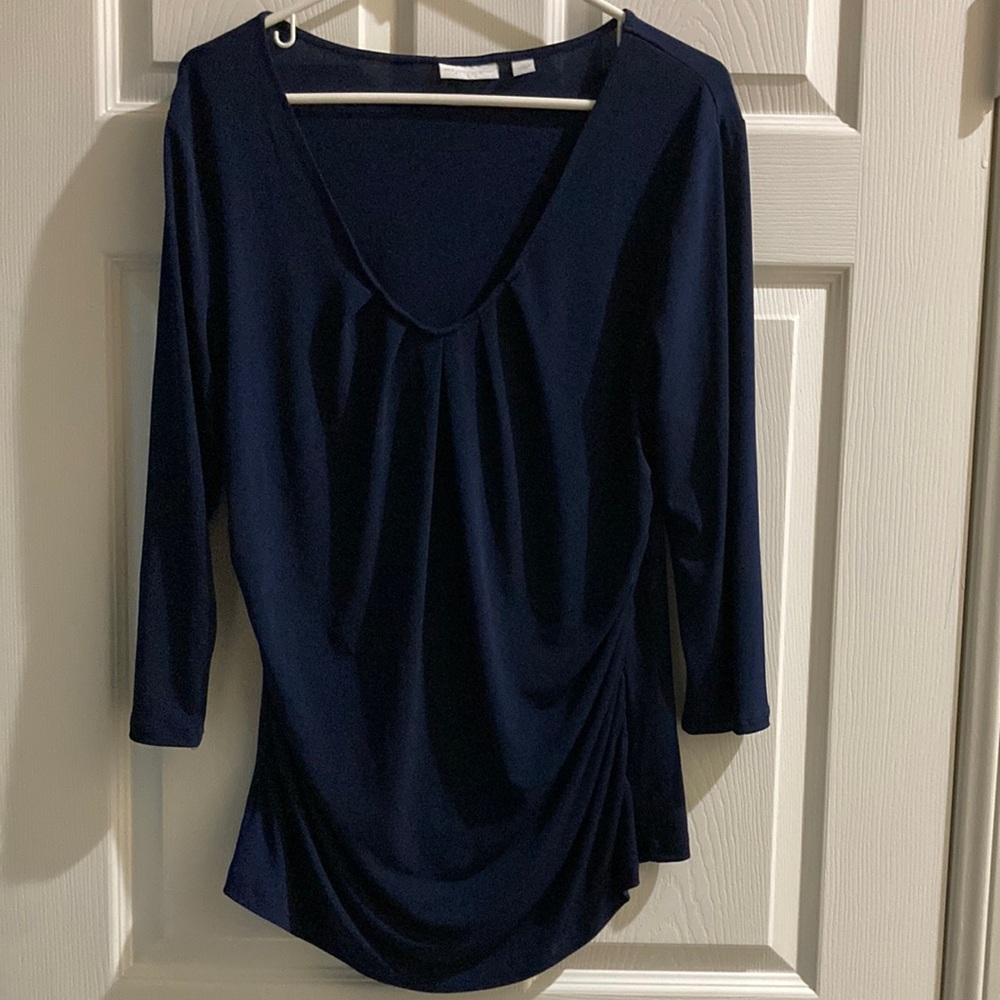NY&C Navy Blue Stretch Top 3/4 sleeve